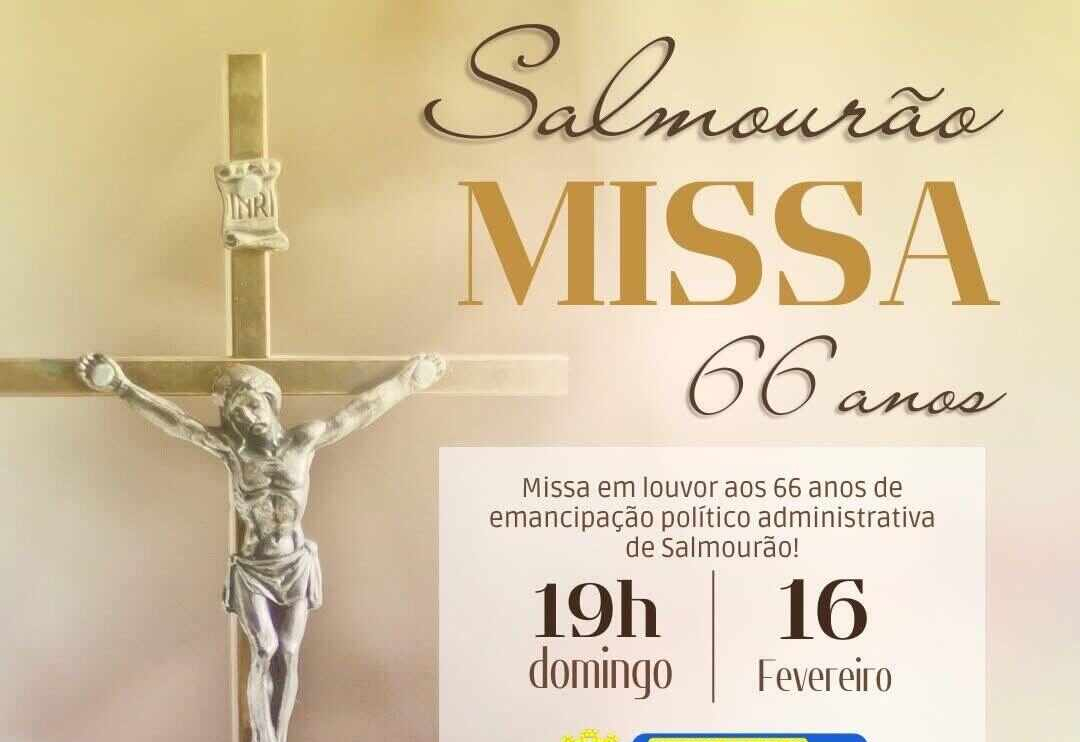 #️⃣ MISSA EM AÇÃO DE GRAÇAS PELOS 66 ANOS DE SALMOURÃO  ???? A prefeita Sônia Gabau e a vice Márcia convidam toda a população para a missa em louvor aos 66 anos de emancipação político-administrativa de Salmourão!  ???? Data: 16 de fevereiro (domingo) ⏰ H